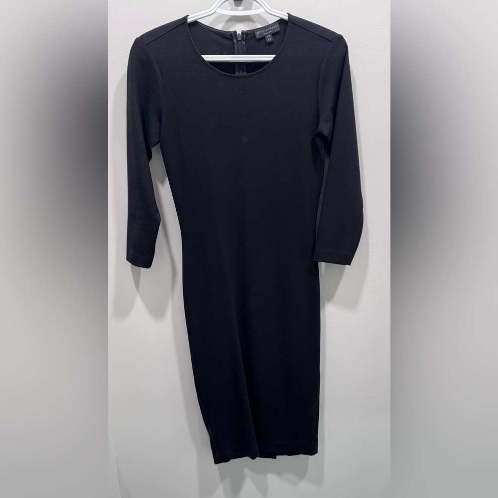 Sophie Grace Black Bodycon Dress with 3/4 Sleeves